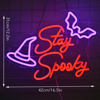 STAY SPOOKY Gothic LED Neon Light Wall Decor Sign