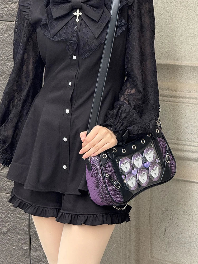 Gothic Y2K Harajuku Alt Goth Spider Chain Hand Bag Crossbody Bag