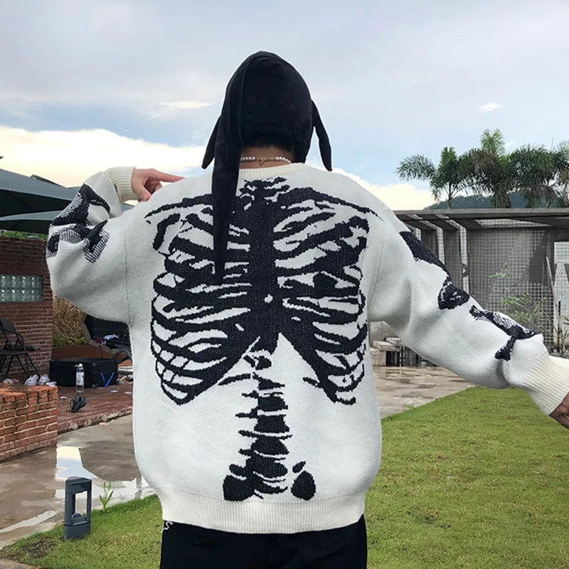 Gothic Y2K 90s Skeleton Sweater Top (available in 2 colors)