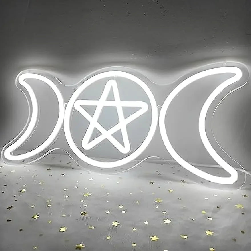 Triple Moon Goddess Gothic LED Neon Light Wall Decor Sign