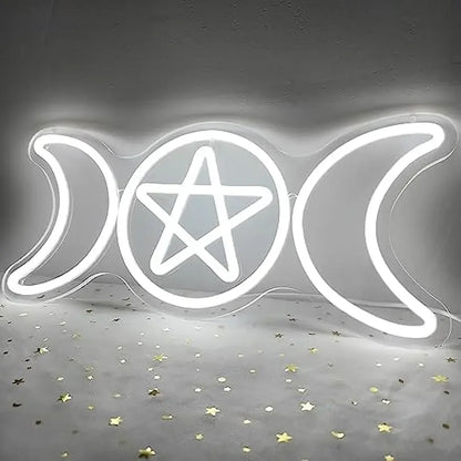 Triple Moon Goddess Gothic LED Neon Light Wall Decor Sign