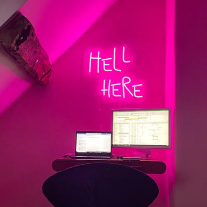 HELLo tHERE Gothic LED Neon Light Wall Decor Sign