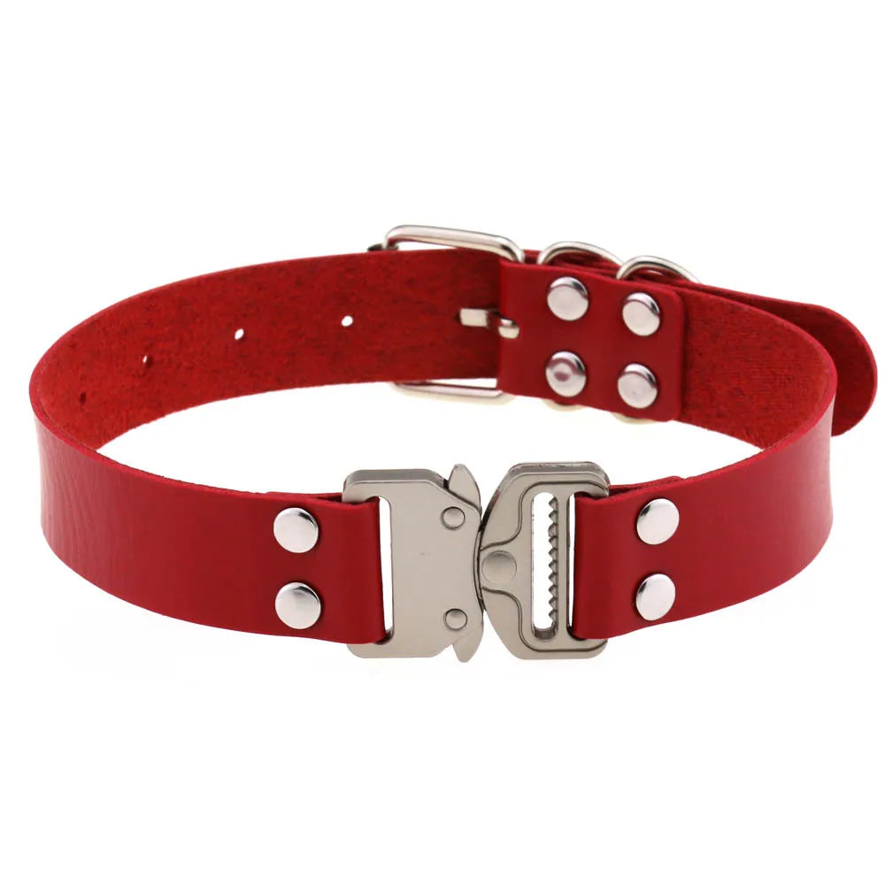 Gothic Punk Harajuku Buckle Choker Necklace (available in 7 colors)