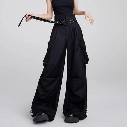 Gothic Y2K Alt Wide Leg Cargo Pants