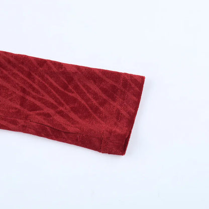 Gothic Y2K Alt Goth Cross Red Patchwork Long Sleeve Top