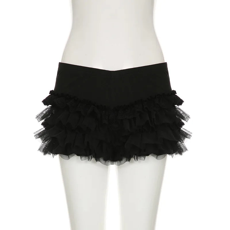 Gothic Lace Ruffles Lolita Bloomers Mini Shorts (available in 2 colors)