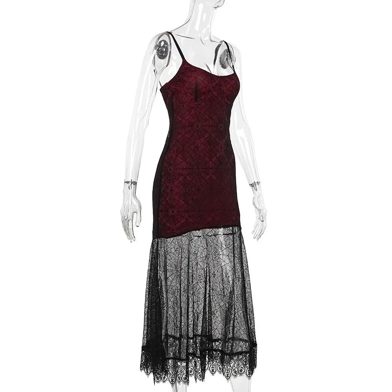 Gothic Romantic Lace Overlay Dress (available in 3 colors)