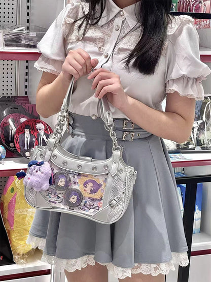 Gothic Y2K Harajuku Alt Goth Spider Chain Hand Bag Crossbody Bag
