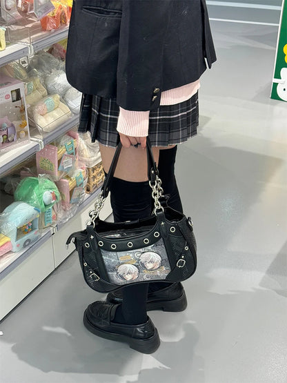 Gothic Y2K Harajuku Alt Goth Spider Chain Hand Bag Crossbody Bag