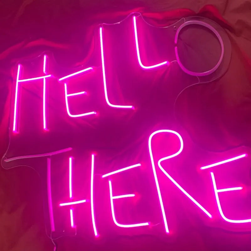 HELLo tHERE Gothic LED Neon Light Wall Decor Sign