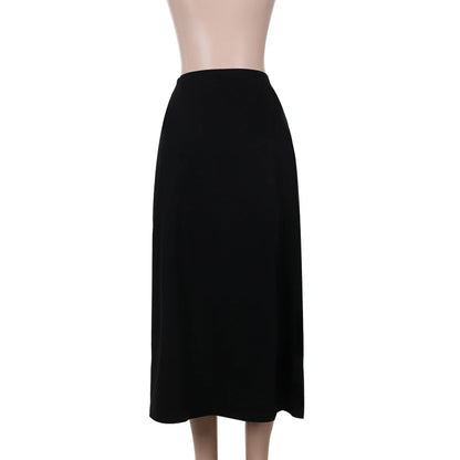 Gothic Double High Slit Open Knit Long Skirt