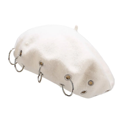 Gothic Punk Harajuku O Ring Beret Hat (available in 6 colors)