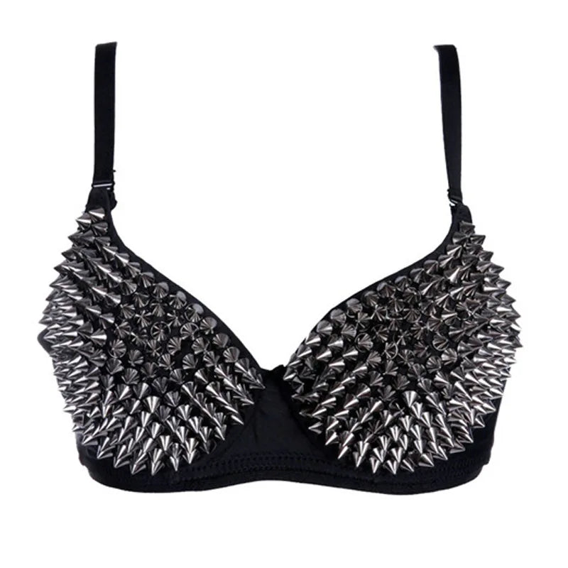 Gothic Alt Goth Spikes Rivets Bralette Bra Top (available in 4 colors)