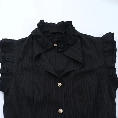 Gothic Classic Slim Wasit Shirt Blouse Top