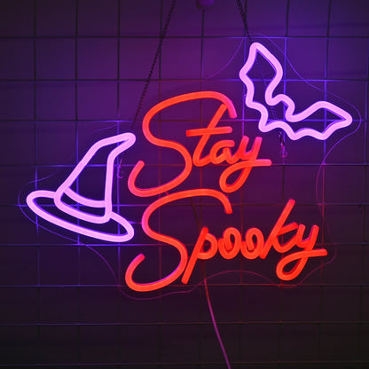 STAY SPOOKY Gothic LED Neon Light Wall Decor Sign