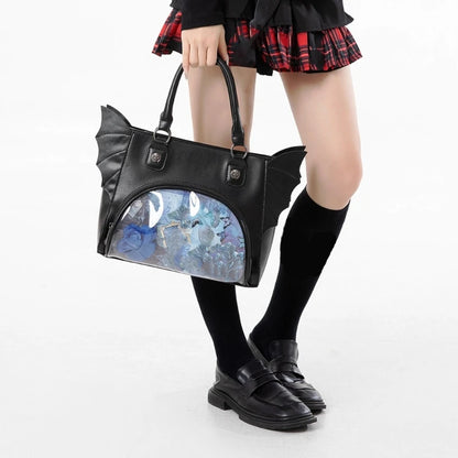Gothic Alt Goth Bat Wings Crossbody Bag Handbag