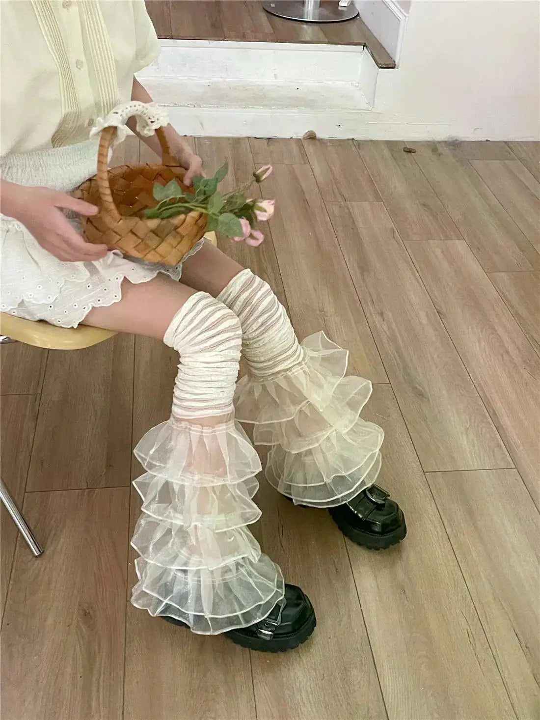 Gothic Punk Y2K Lace Ruffles Over The Knee Leg Warmers Harajuku (available in 6 colors)