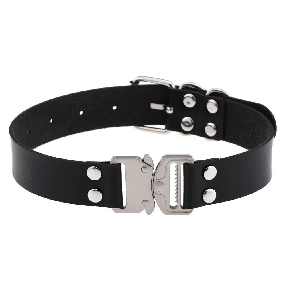 Gothic Punk Harajuku Buckle Choker Necklace (available in 7 colors)