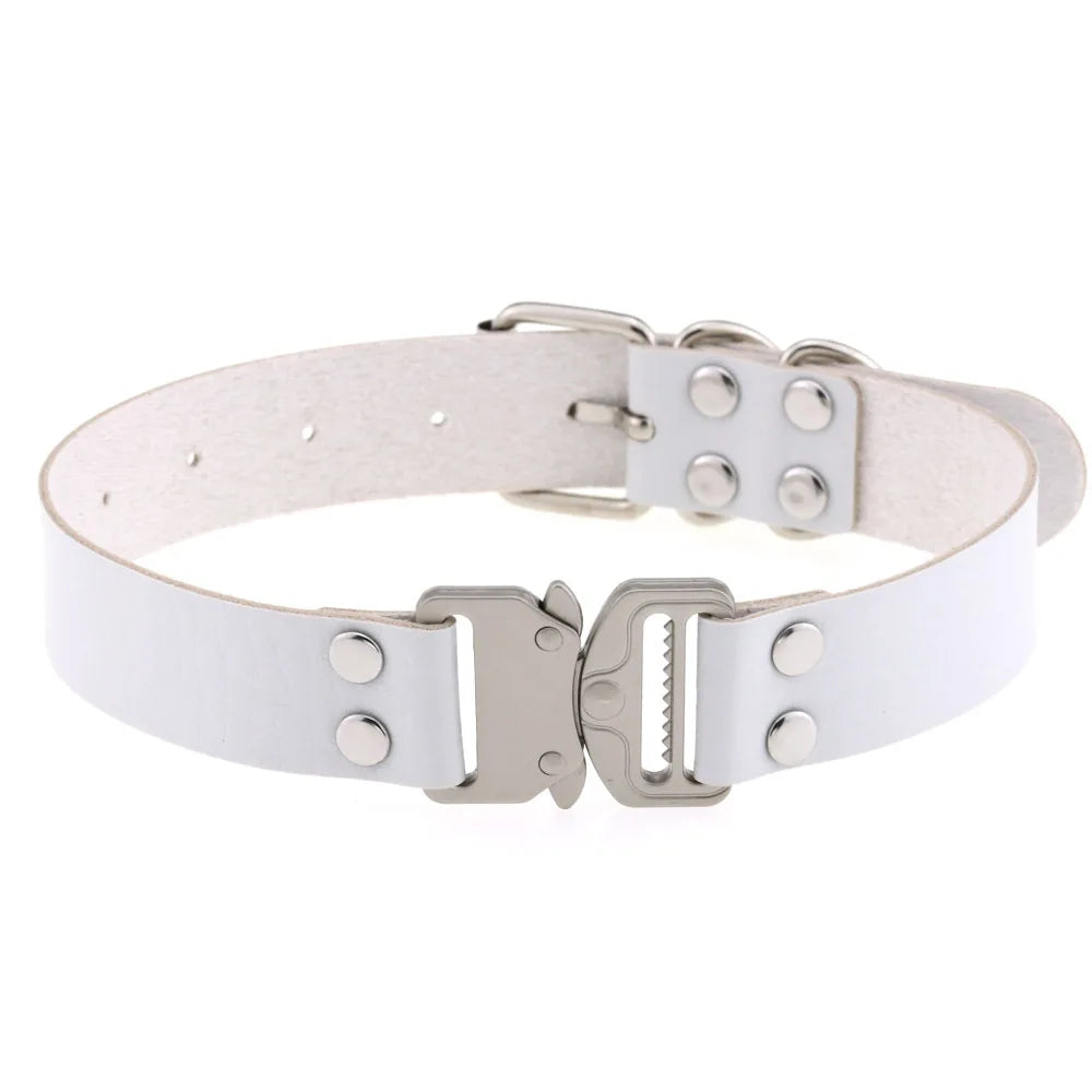 Gothic Punk Harajuku Buckle Choker Necklace (available in 7 colors)