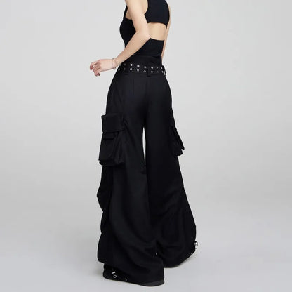 Gothic Y2K Alt Wide Leg Cargo Pants