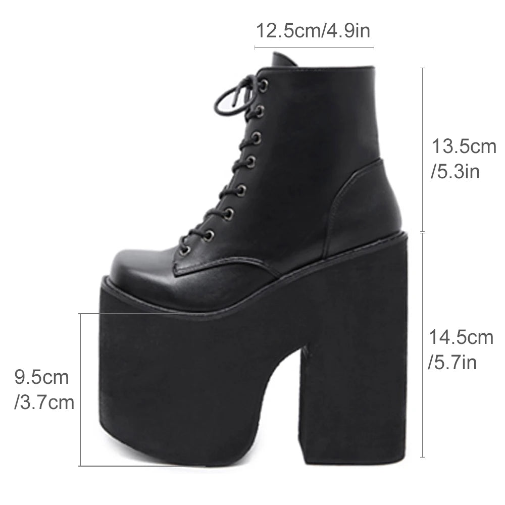 Gothic Alt Goth Lace Up Extreme Platform Ankle Boots