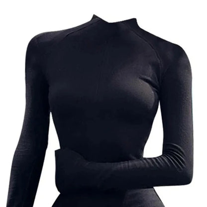 Gothic Alt Goth Long Sleeve Thigh Straps Bodysuit Rompers