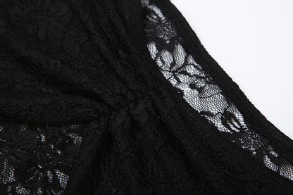 Gothic Vampire Goth Off Shoulder Lace Long Sleeves Irregular Hem Layered Dress