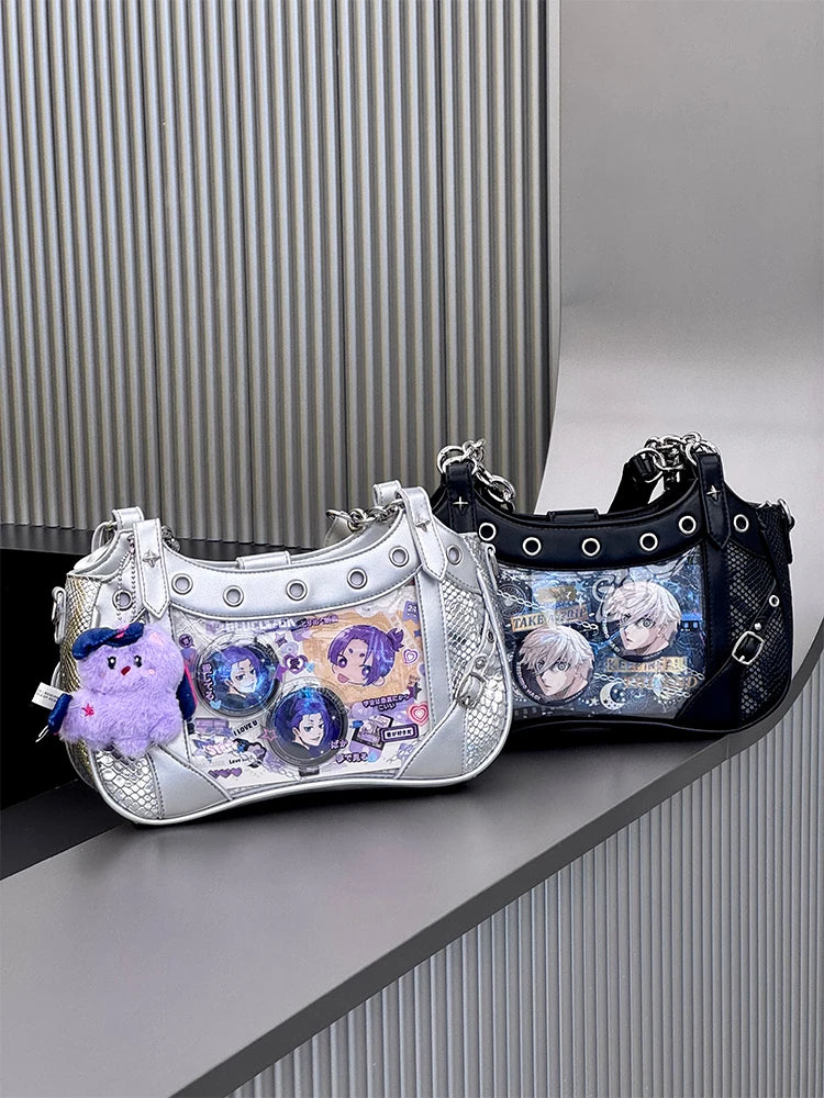 Gothic Y2K Harajuku Alt Goth Spider Chain Hand Bag Crossbody Bag