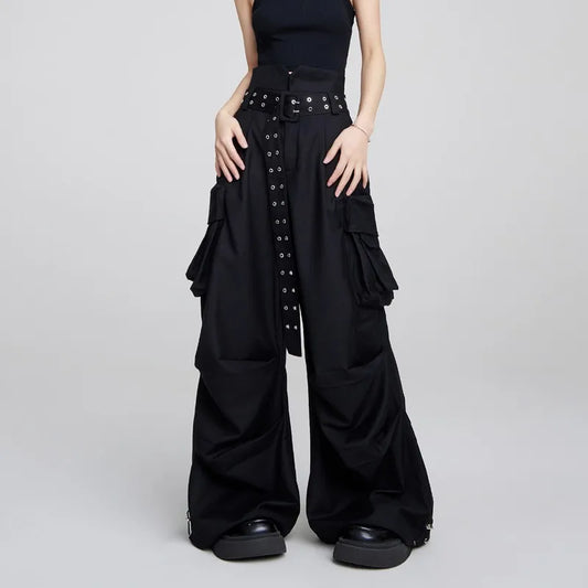 Gothic Y2K Alt Wide Leg Cargo Pants