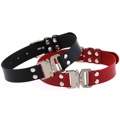 Gothic Punk Harajuku Buckle Choker Necklace (available in 7 colors)