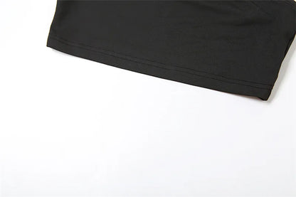 Gothic Alt Goth Off Shoulder Sheer Mesh Long Sleeve and Inner Tube Top Set