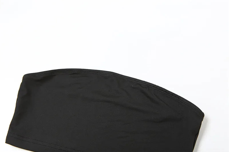 Gothic Alt Goth Off Shoulder Sheer Mesh Long Sleeve and Inner Tube Top Set