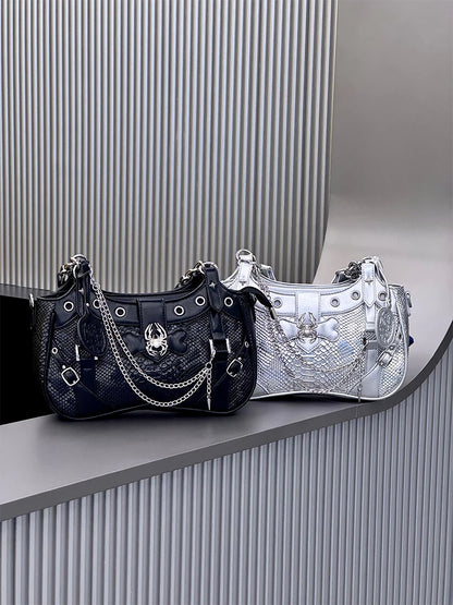 Gothic Y2K Harajuku Alt Goth Spider Chain Hand Bag Crossbody Bag