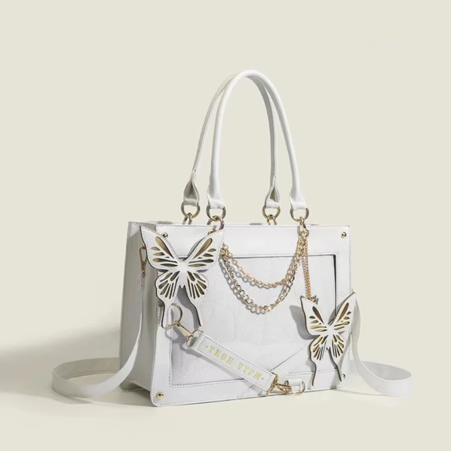Gothic Y2K Alt Goth Butterfly Spider Web Letter Chain Handbag Lolita Shoulder Bag (available in 6 colors)