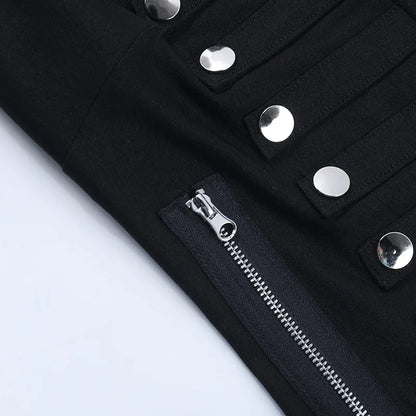 Gothic Punk Harajuku Double Button Zipper Sleeveless Top