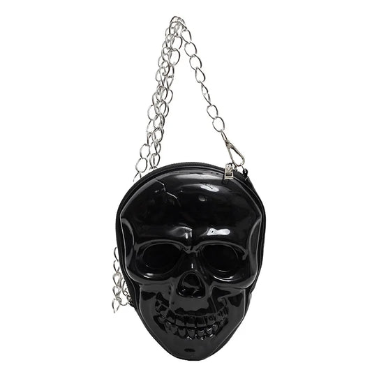 Gothic Alt Goth Skull Chain Crossbody Bag (available in 3 colors)