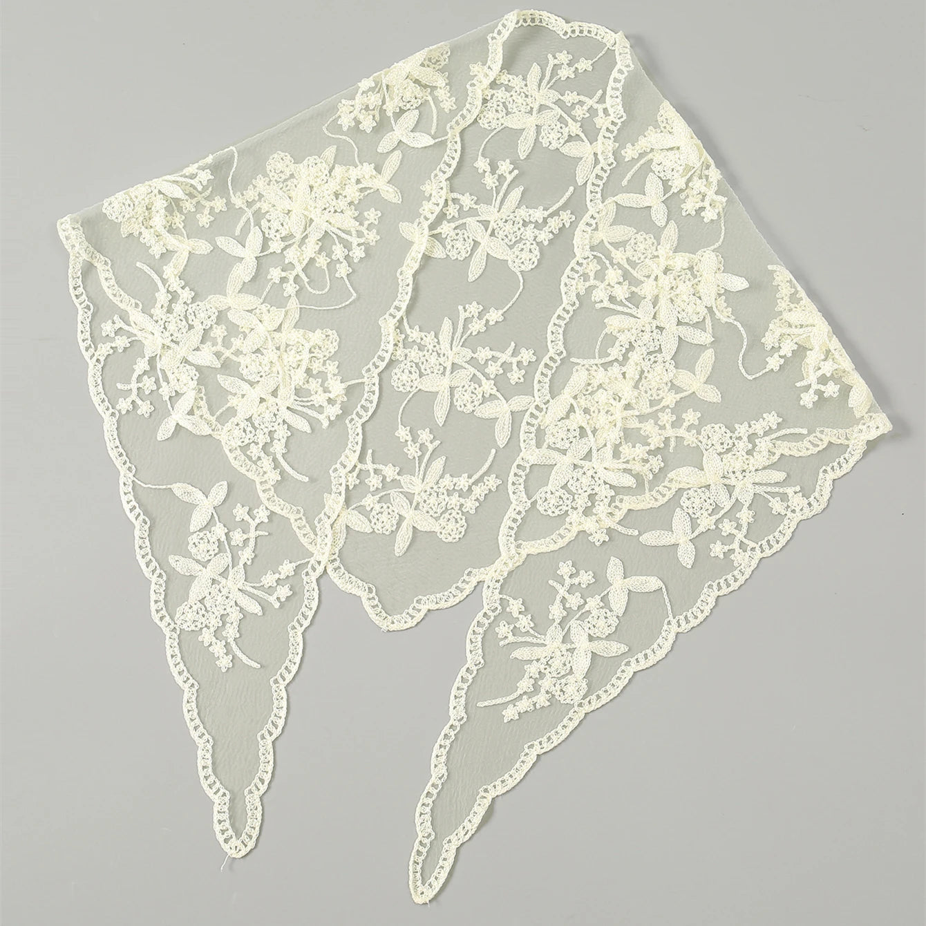 Gothic Whimsigoth Hippie Goth Embroidered Lace Scarf Bandana