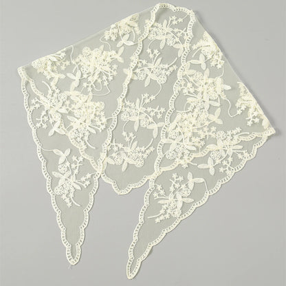Gothic Whimsigoth Hippie Goth Embroidered Lace Scarf Bandana