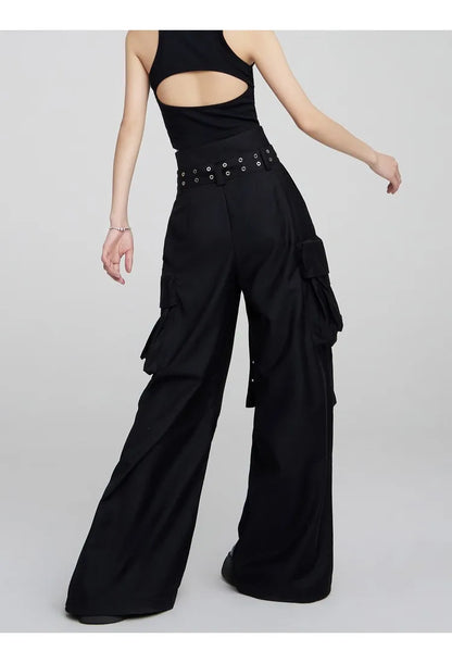 Gothic Y2K Alt Wide Leg Cargo Pants