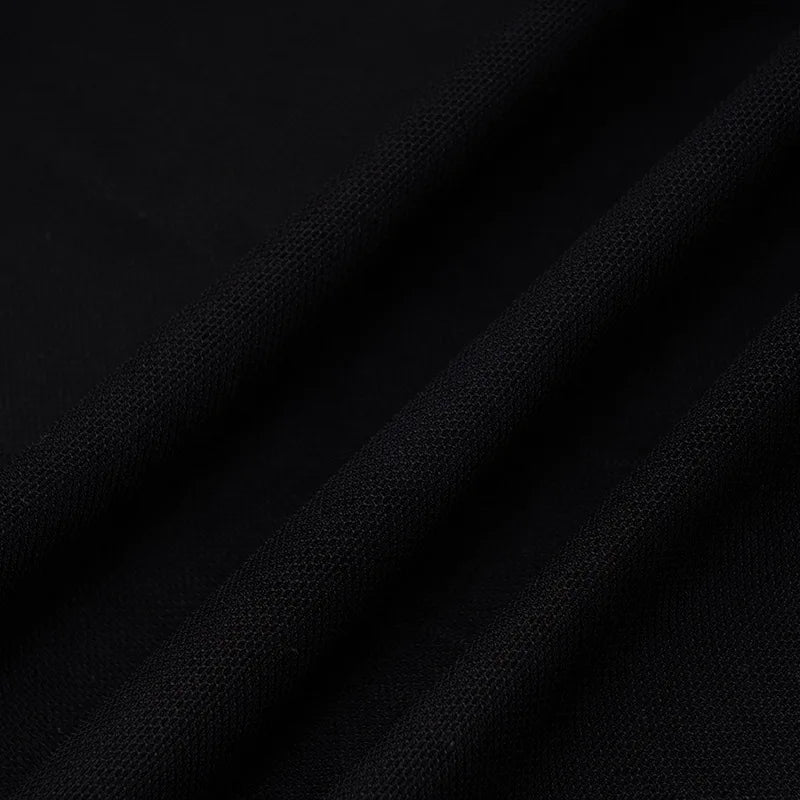 Gothic Y2K Alt Goth Cathedral Print See Through Mesh Flare Cuffs Bodysuit Top