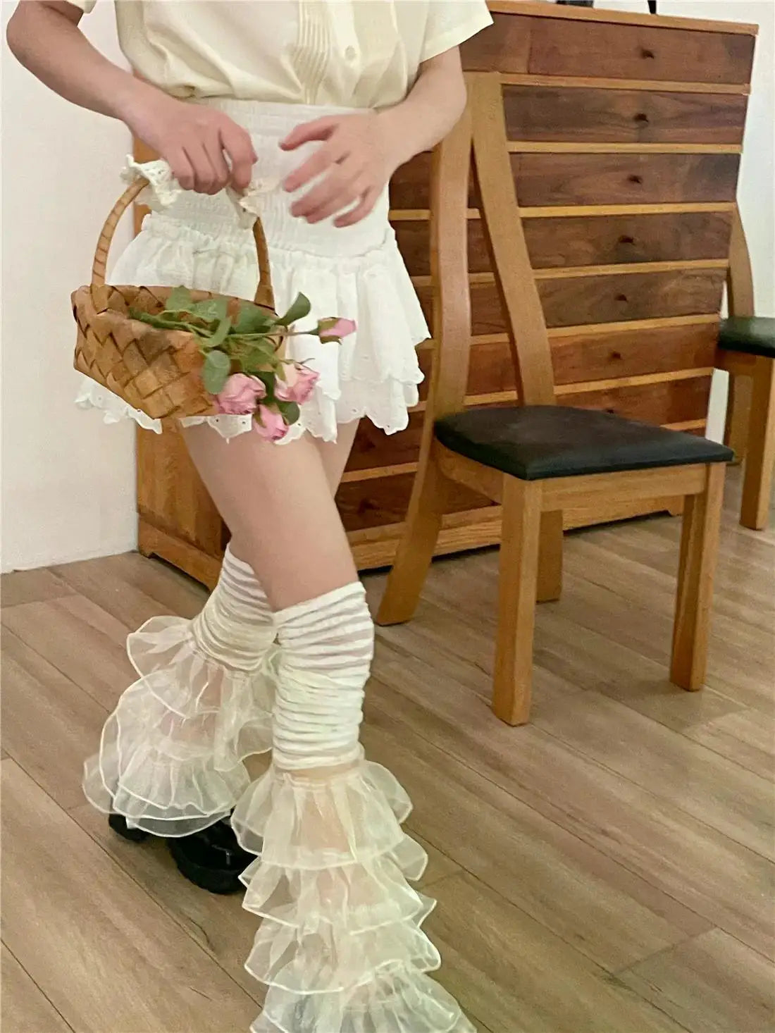 Gothic Punk Y2K Lace Ruffles Over The Knee Leg Warmers Harajuku (available in 6 colors)