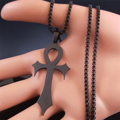 Gothic Egyptian Cross Ankh Pendant Necklace