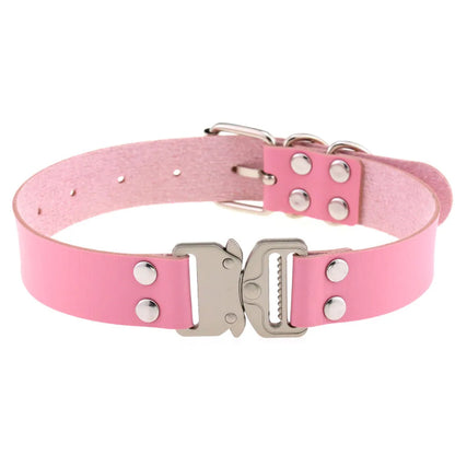 Gothic Punk Harajuku Buckle Choker Necklace (available in 7 colors)