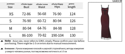 Gothic Alt Goth Cross Pattern Lace Strap Red Bodycon Dress