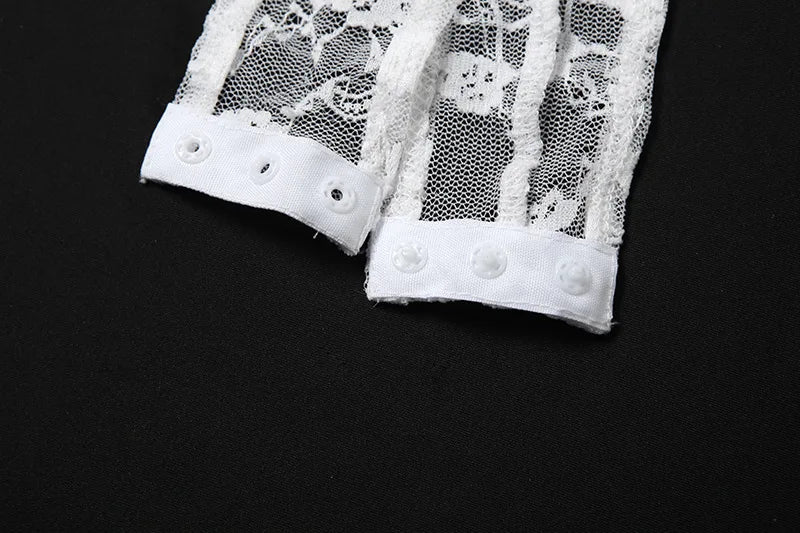 Gothic Alt Goth Off Shoulder Lace Mesh Bodysuit Top