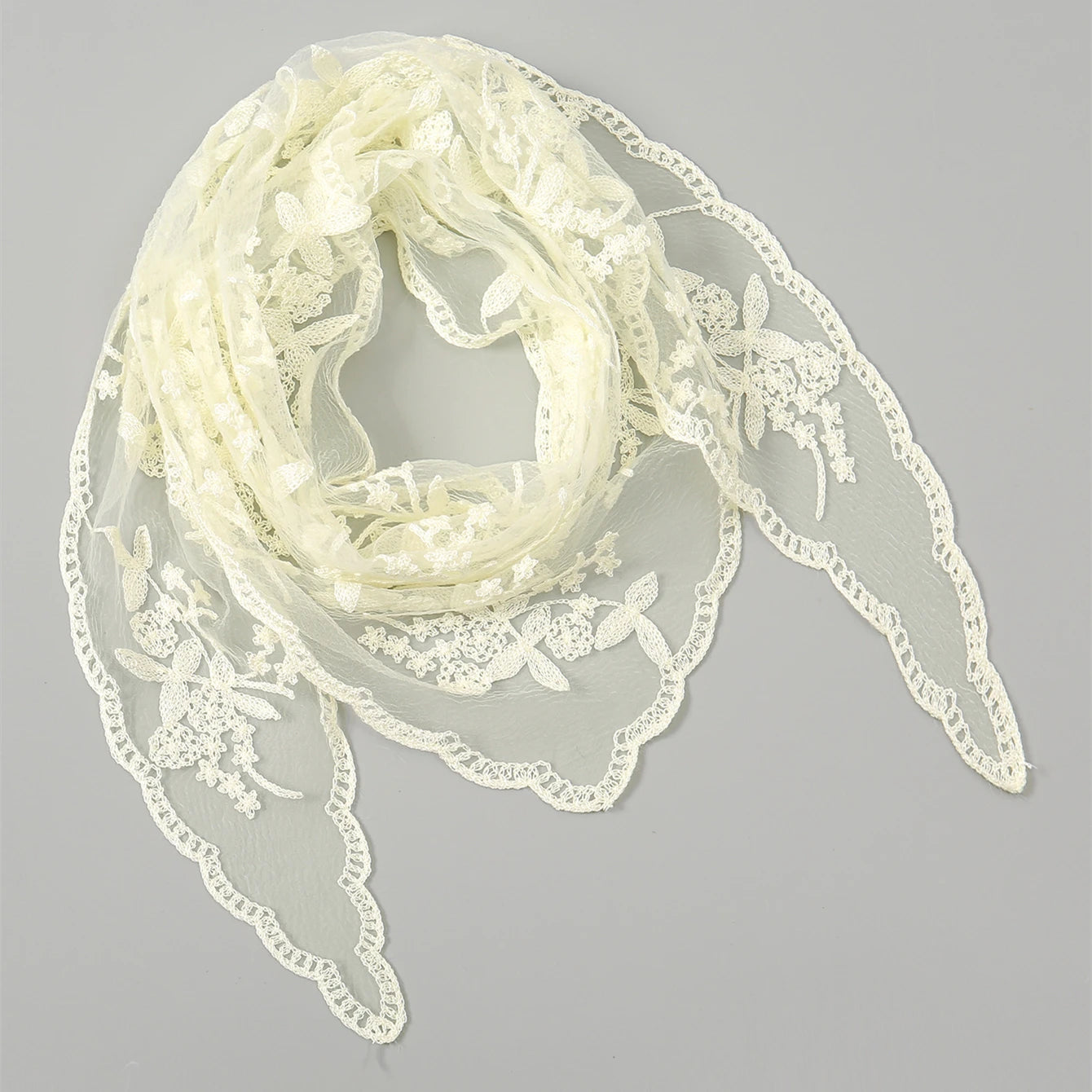 Gothic Whimsigoth Hippie Goth Embroidered Lace Scarf Bandana