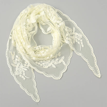 Gothic Whimsigoth Hippie Goth Embroidered Lace Scarf Bandana