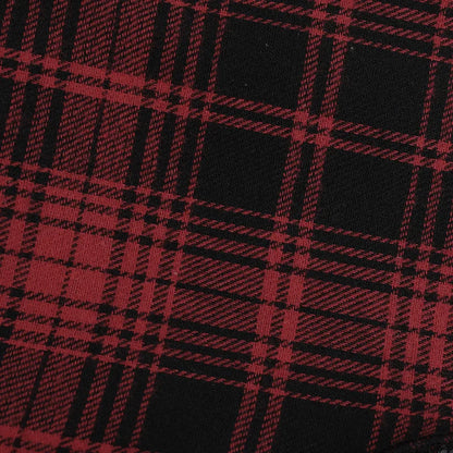 Gothic Grunge Alt Goth Harajuku Black Red Plaid Irregular Hem Mini Skirt