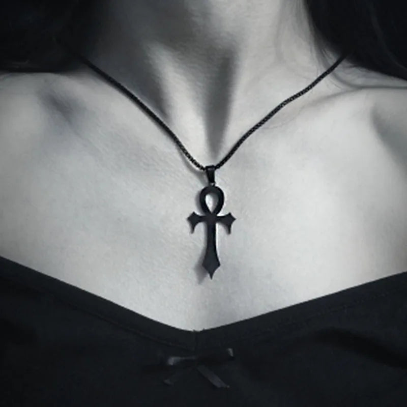 Gothic Egyptian Cross Ankh Pendant Necklace