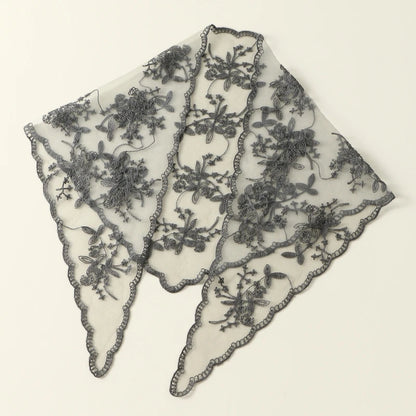 Gothic Whimsigoth Hippie Goth Embroidered Lace Scarf Bandana